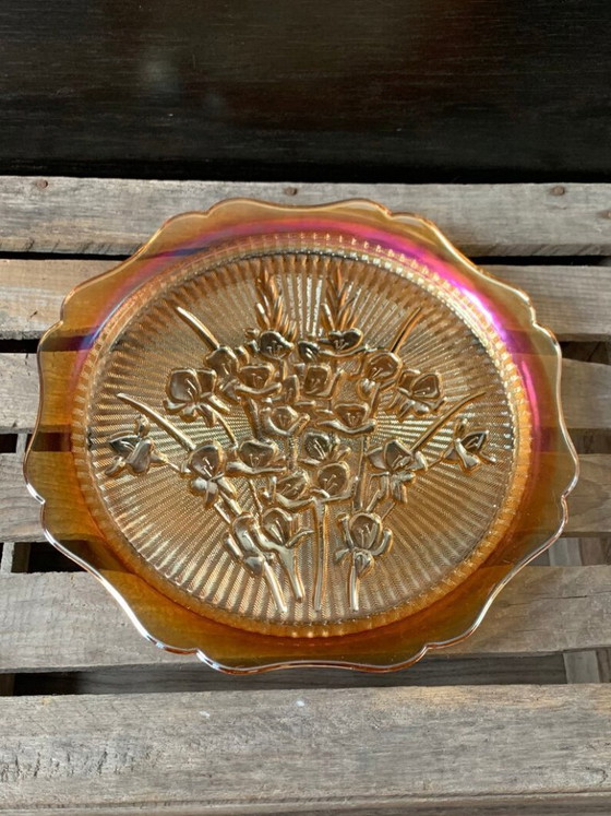 Image 1 of schaal jannette glass compagny iris & heringbone 