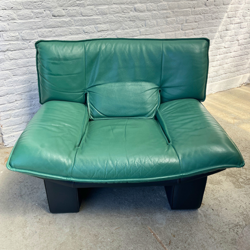 Design armchair leather - Nicoletti Salotti - green/black