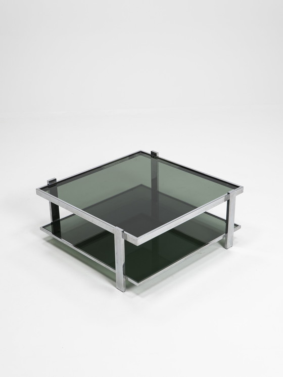 Image 1 of Tavolino da caffè in cromo e vetro, Italia, anni '70