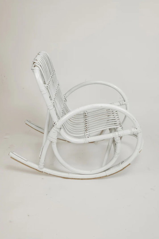 Image 1 of Vintage rattan/bamboo children's rocking chair