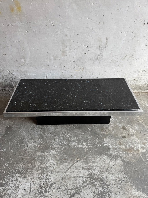 Vintage Rectangular Coffee Table with Black Terrazzo Top