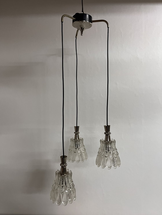 Image 1 of Lampada da sospensione vintage a cascata anni settanta bloemvorm kelk Lampada Chroom