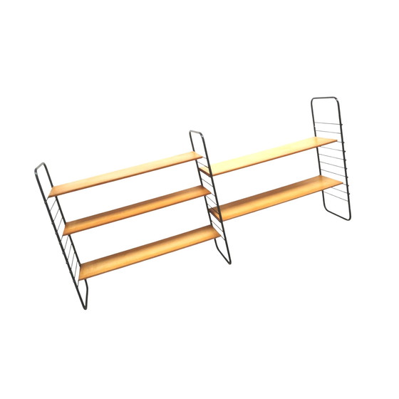 Image 1 of Vintage wandrek / wandsysteem met boekenplanken uit de jaren ’6