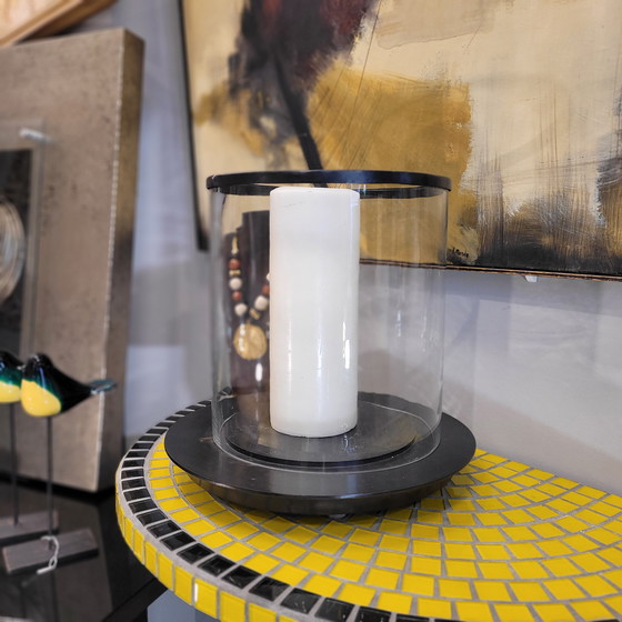 Image 1 of Paar Kerzenhalter, Photophoren, Kerzenständer, Glas und Metall, 90er Jahre – Frankreich