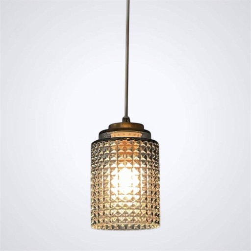 Lámpara colgante vintage de cristal escandinavo, atribuida a Carl Fagerlund/Reijmyre, década de 1960