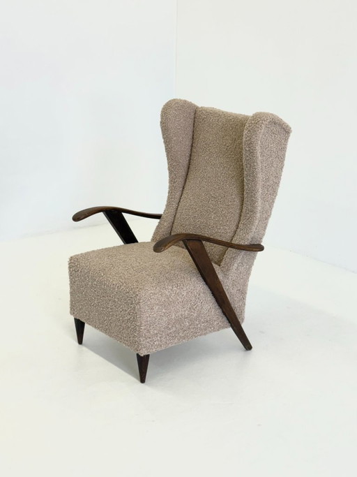 Fauteuil Melchiorre Bega En Bouclé Beige – Wood