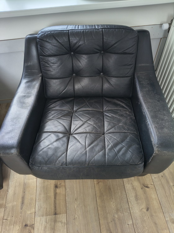 Image 1 of 2 sillones de cuero negro de Profilia