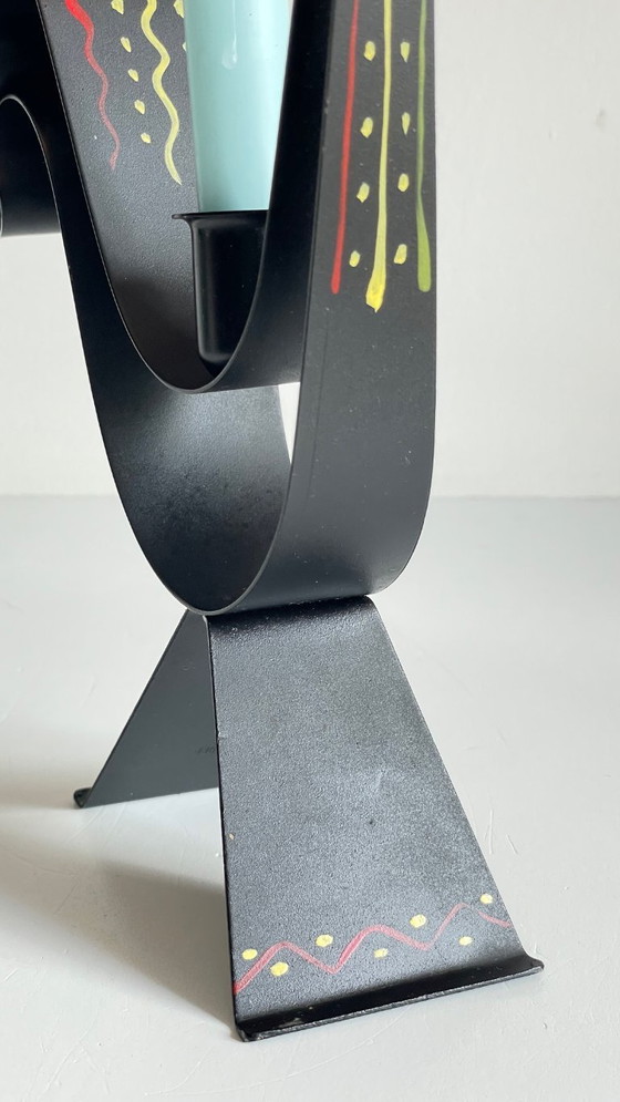 Image 1 of Vintage Swedish Rooster Shaped Metal Candlestick