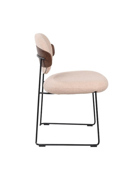 Image 1 of 6x nieuwe eetkamerstoelen - bouclé caramel