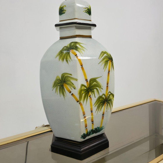 Image 1 of ceramic table lamps palm tree decor Hollywood Regency