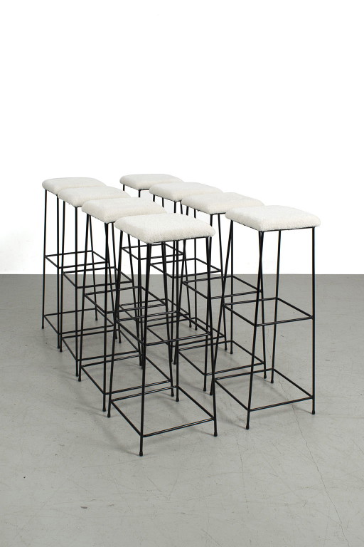 8x vintage hoge krukken