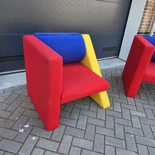 Beautiful Torben Skov Memphis-inspired sofa and chair