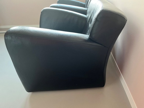 Image 1 of Set van 3 Gerard van den Berg “Label Barzoi” fauteuils in zwart Bald Sprang leer