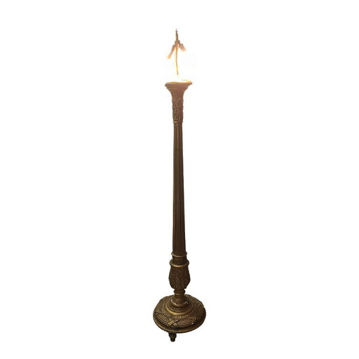 French classic wooden floor lamp, mid-20th century