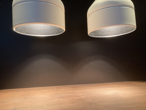 2x Philips vintage white pendant lamps 1980s