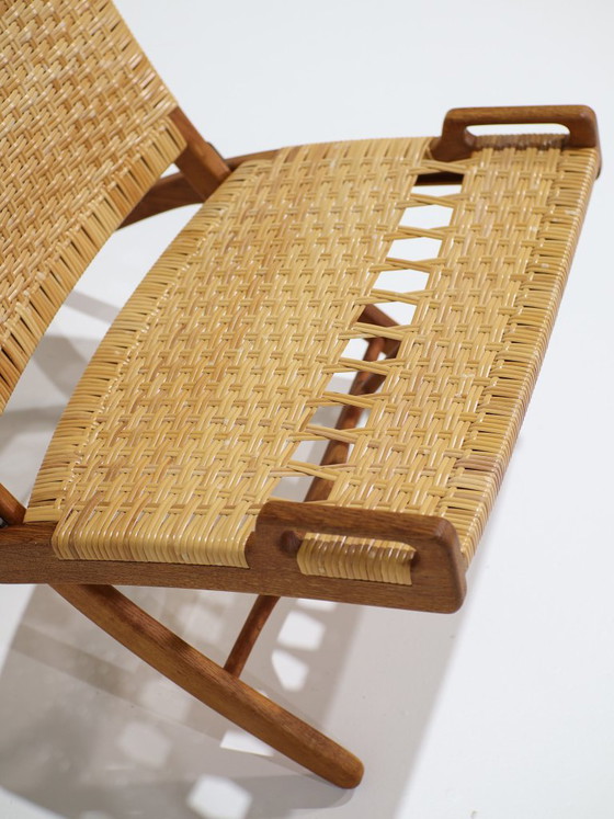 JH512 Folding Chair Hans J. Wegner oak rattan Johannes Hansen – Hans Wegner, Armchairs, Wood, Vintage (photo 14 of 19)