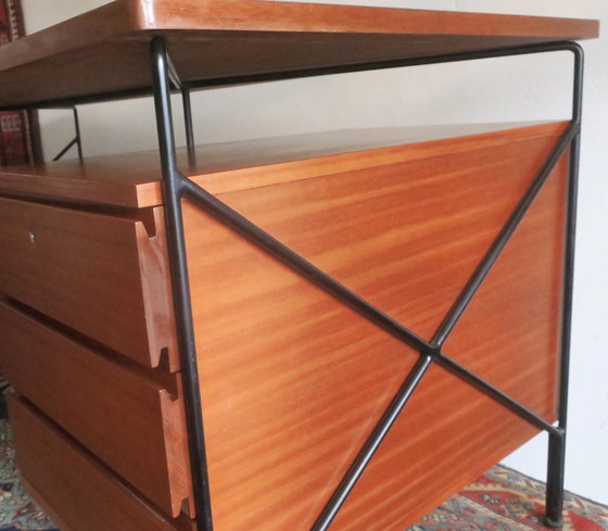 Image 1 of Desk in Mahogany and Metal by A.R.P. - Motte, Mortier, Guariche, France 1956