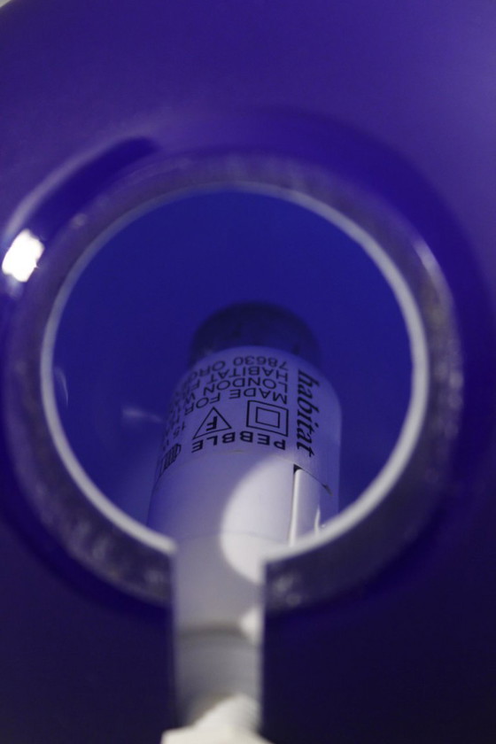 Image 1 of Habitat Lampe Pebble vintage verre bleu cobalt design 2001