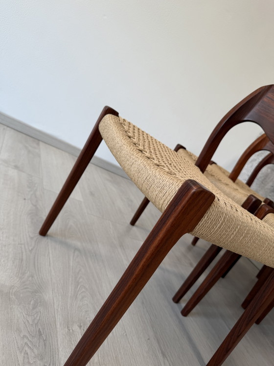 6er Set Palisander Stühle Møller Modell 71 Geflecht Neu, 60er – Niels Otto Møller, Esszimmerstühle, Wood (photo 6 of 15)