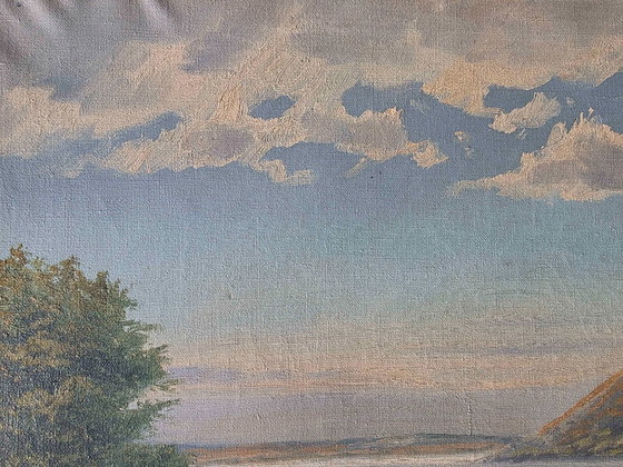Dipinto a olio originale di paesaggio di Aage Jessen – Dipinti e disegni, Tela (photo 8 of 10)