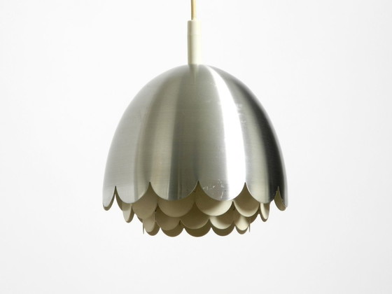 Image 1 of Magnifique petite lampe suspendue Space Age originale des années 1960 par Doria en aluminium et métal
