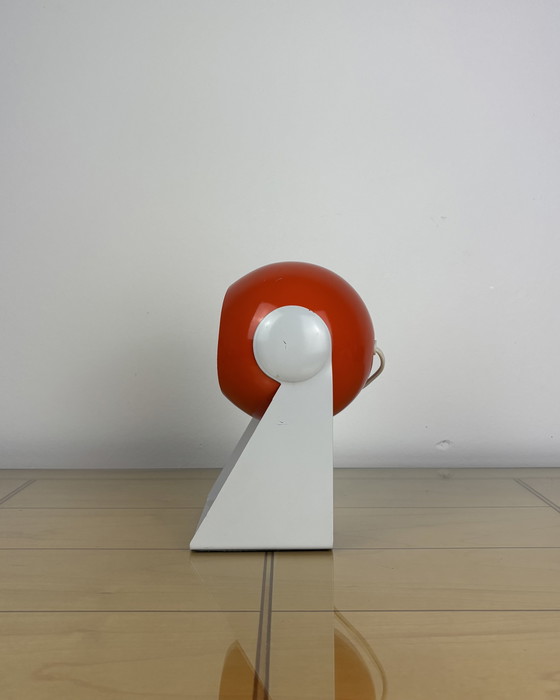 Image 1 of Vintage lamp, Italië, jaren 60, jaren 70, metaal, ruimtetijdperk, Spoetnik-ontwerp, UFO, oranje oogbollamp, industrieel ontwerp,