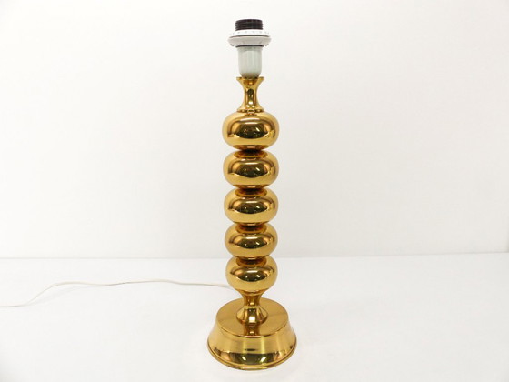 Image 1 of Scandinavian lamp base in gilded brass, ball model, Enco, circa 1960