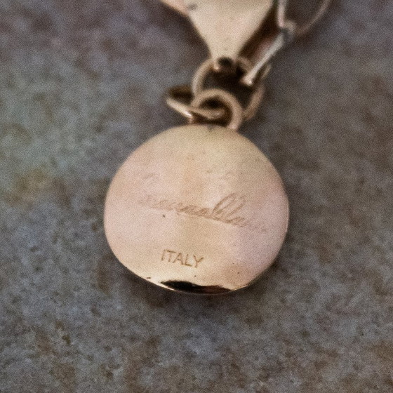 Image 1 of Collier Bronzallure Milano plaqué or 18 carats, cœur en quartz rose
