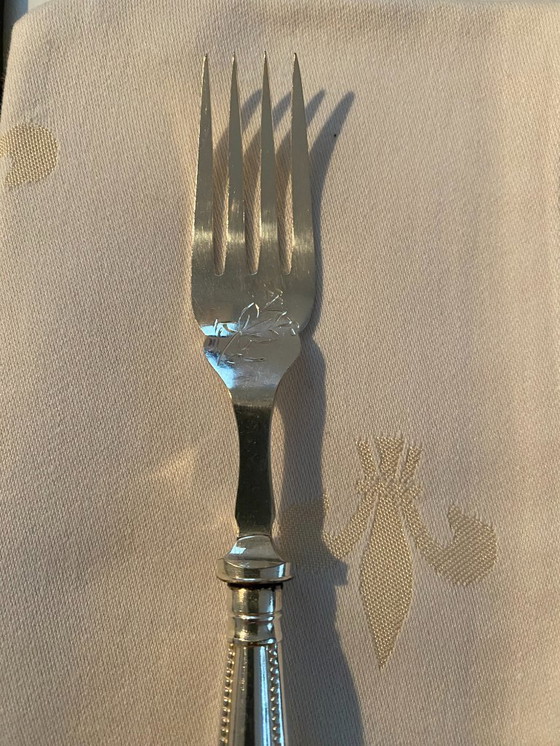 Image 1 of Ensemble de 12 couverts à poisson Biedermeier