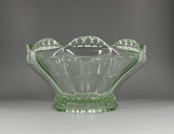 Image 1 of Uranglas Schale Schüssel Obstschale Pressglas Art Deco um 1930