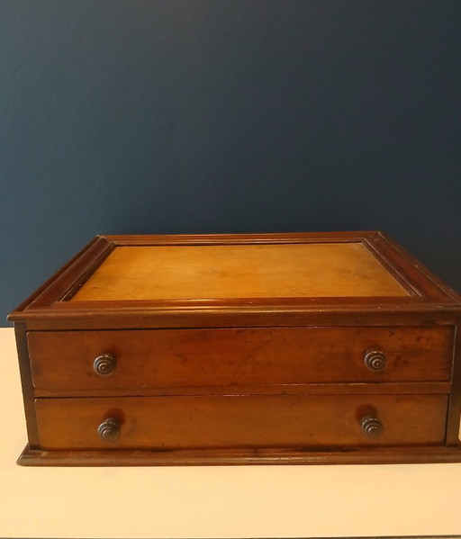 Cómoda con 2 cajones madera caoba