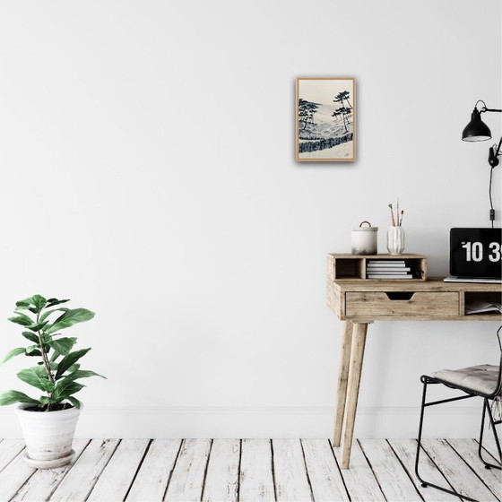 Image 1 of Ink on natural paper, framed. 30x21cm