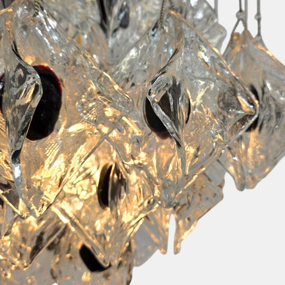 Image 1 of XXL Mazzega floating chandelier 60s Murano 48 glass parts. Vintage