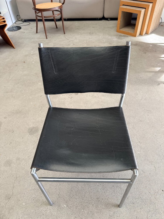 't Spectrum SE06 chair, Martin Visser – Eetkamerstoelen, Leer, Metaal (photo 11 of 11)