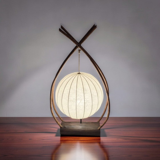 Wabi Sabi Cocoon Table Lamp 1960s – Wood, Plastic (photo 4 of 8)