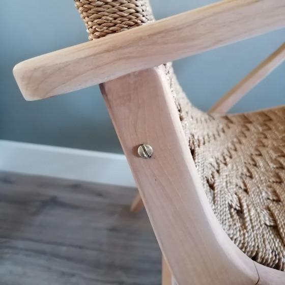 Image 1 of Mid Century Fauteuil Met Zitting Van Zeegraskoord