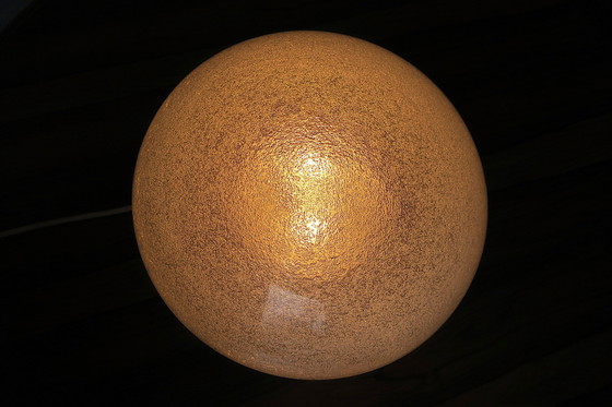 Image 1 of Italiaanse koepel plafondlamp of wandlamp in mat Murano Mazzega glas, 1960