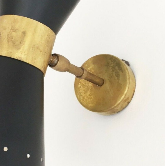 Image 1 of Coppia di applique "diabolo" italiane, design anni '50