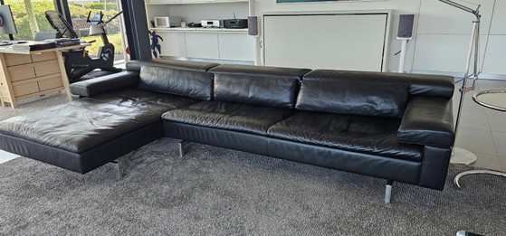 Jori Shiva Bank Met Chaise Longue In Zwart Leer – 3-5 zitsbanken, Leather (photo 9 of 10)