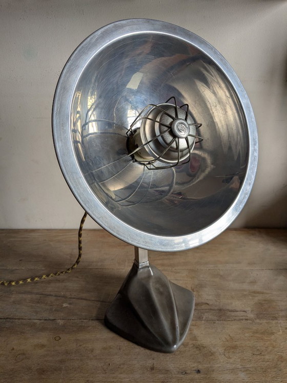 Image 1 of Lámpara parabólica Cobra con base de hierro fundido esmaltado, Art Nouveau.