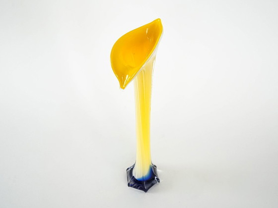 Image 1 of Yellow vase, Murano glass, Italian design, 1970s, made in Italy