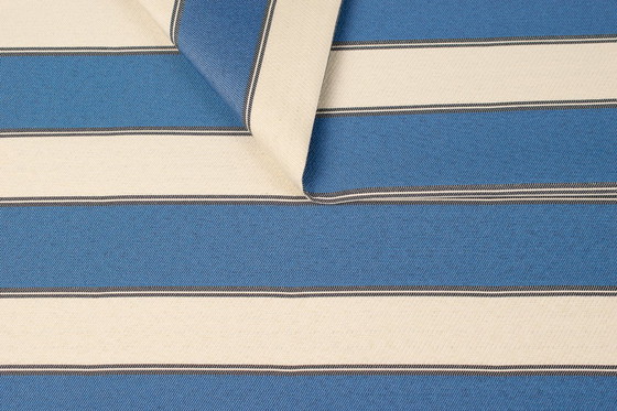 Image 1 of Gestreifte Esszimmerstühle Set aus 6 gestreiften Farbic und Buche dunkel Nussbaumholz