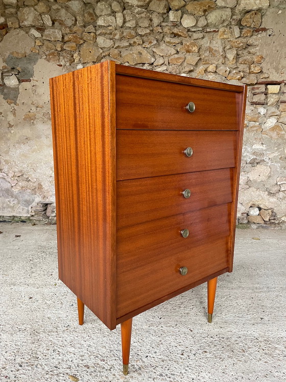 Image 1 of Grande commode de style scandinave Mid Century , 5 tiroirs , 1960S