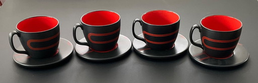 IKEA - FOUR LARGE SOBIA CUPS AND SAUCERS
