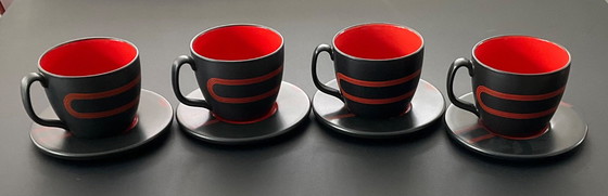 Image 1 of IKEA - FOUR LARGE SOBIA CUPS AND SAUCERS