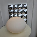 Vintage Glass Table Lamp Frosted Glass/ Opaline Glass