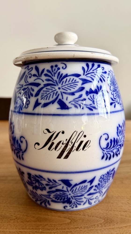 Set Vintage Barattoli Contenitori Blu-Bianco – Accessori da cucina, Ceramic (photo 3 of 5)