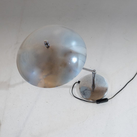 Image 1 of 1x Bauhaus Chromed Desk Lamp with Adjustable Lampshade, Italy 1950s