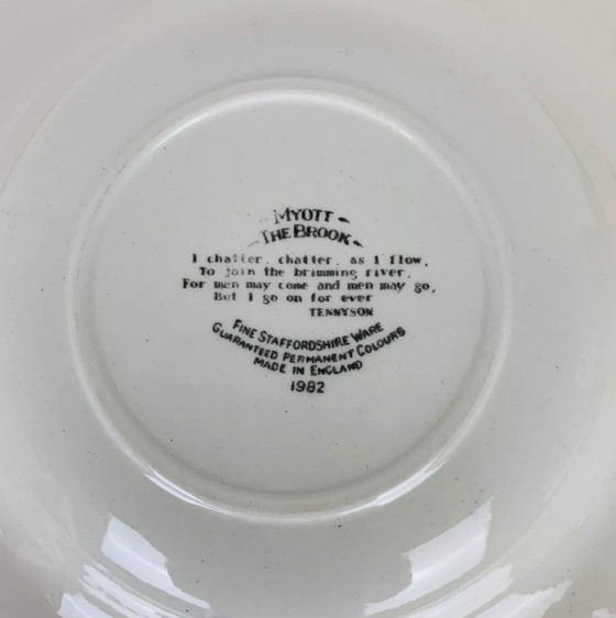 Image 1 of 6 Assiettes Creuses Terre De Fer Anglaises Myott The Brook, Ironstone Vintage