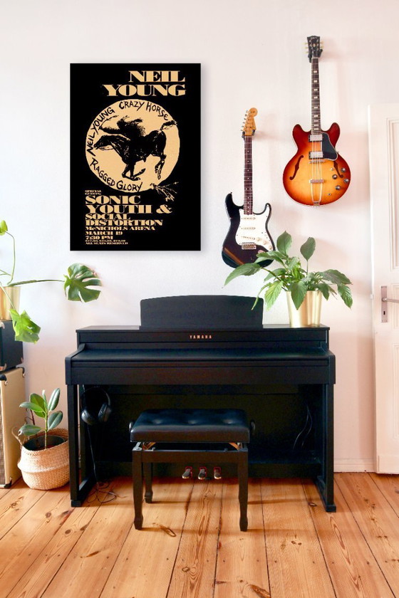 Image 1 of Neil Young, Sonic Youth en Social Distortion in de McNichols Arena in Denver, concert 1989 - Poster 61x91 cm